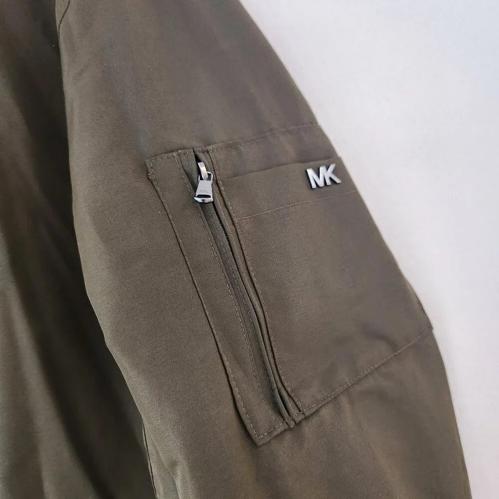 Michael Kors Olive Green Bomber Jacket Full-Zip Military Utility Men's M - Picture 9 of 12